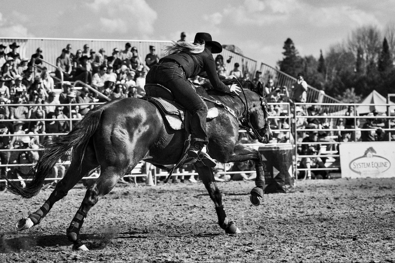 Barrel racer at the Wasaga Beach Ram Rodeo Tour.