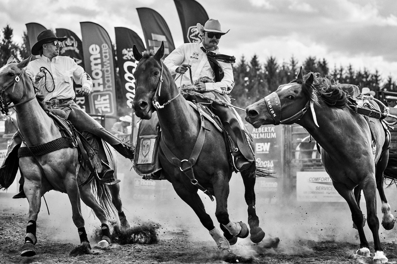 Pickup men at the Wasaga Beach Ram Rodeo Tour.