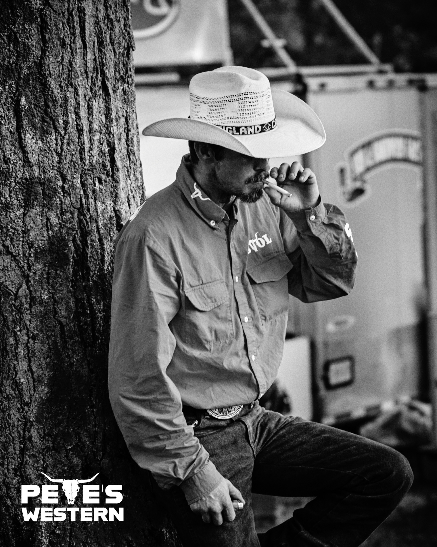 Curtis Crowley having a moment after a tough bull ride at the Norfolk Rodeo.